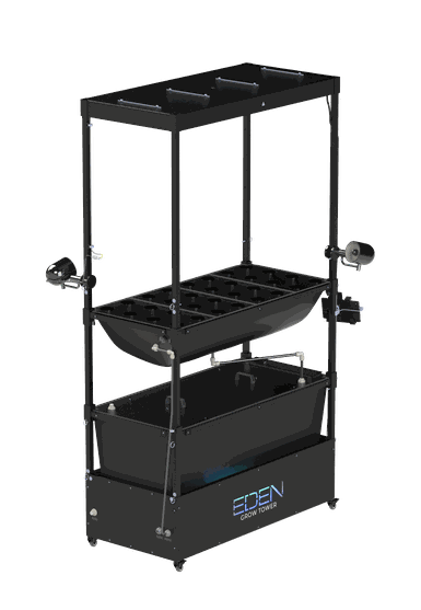 Eden Grow Systems ET 100 black single deck grow tower.